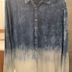 TractrBlue Cotton Tie Dye Shirt